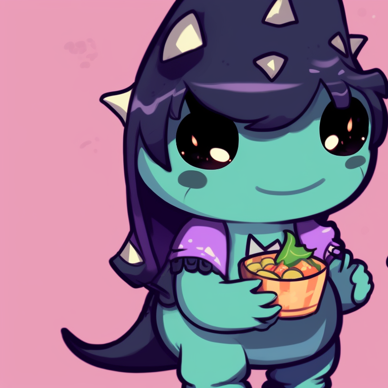 Two dinosaurs trick or treating, cute character design and bold lines. unique dino matching pfp halloween theme pfp for discord.