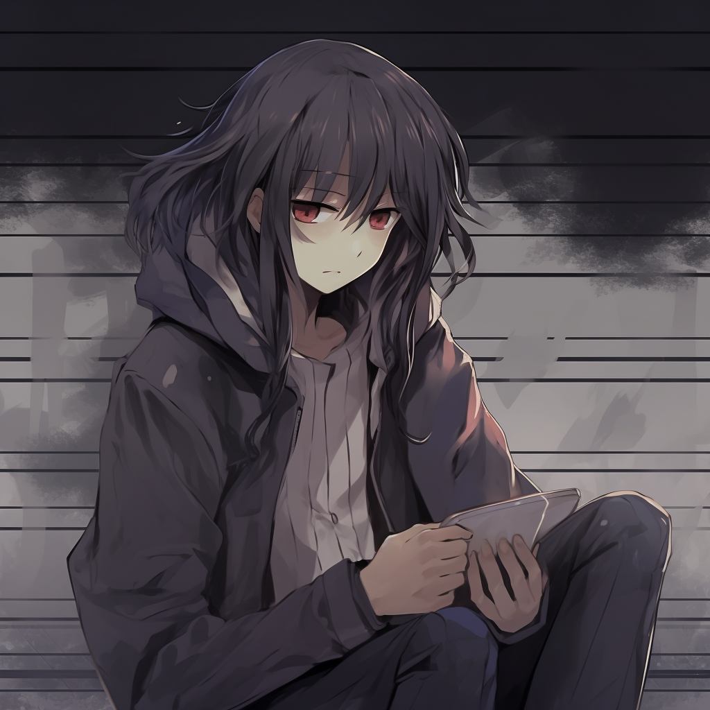 Distraught anime protagonist, intense expressions and dull atmospheres. unique depressed anime pfp compilations