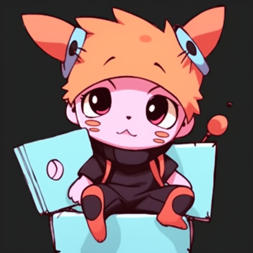 Winking Chibi Naruto, simplified design and bright palette. funny pfp for school pfp for discord.