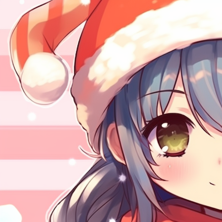 Two characters in elf hats and striped stockings, bright and cheery colors, cartoonish style. matching cute christmas pfp for girls pfp for discord.