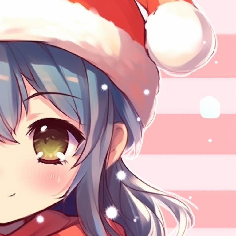 Two characters in elf hats and striped stockings, bright and cheery colors, cartoonish style. matching cute christmas pfp for girls pfp for discord.