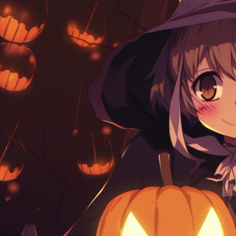 Two characters, sinister expressions and dark tones, lurking in an eerie graveyard. animated halloween-themed anime pfp gifs pfp for discord.