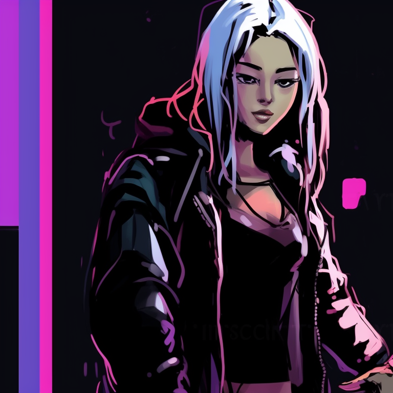 Two characters linked by a code trail, featuring electronic mixed with traditional art style, cool color palette. modern matching pfp for tech-savvy couples pfp for discord.