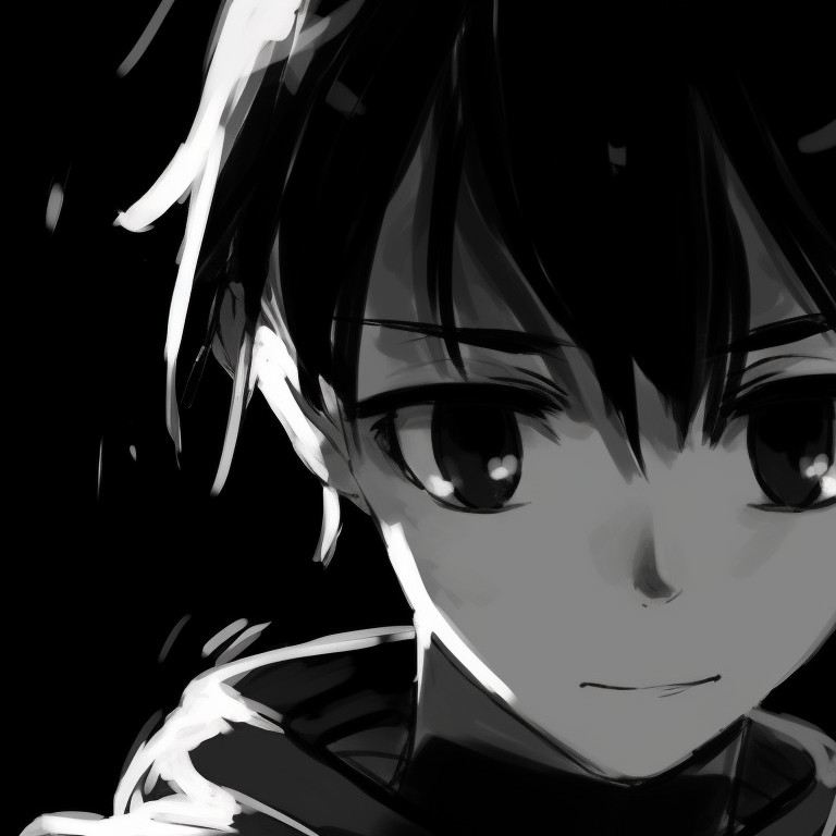 Two characters in a quiet scene, subtle use of grayscale, deep in thought. black and white matching pfp ideas pfp for discord.