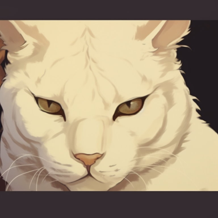 Two fluffy cat characters, amidst falling snow, with icy blue eyes. creative matching pfp cat ideas pfp for discord.