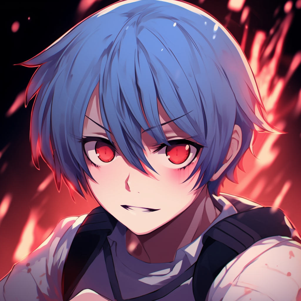 Close up variant of Shoto Todoroki showcasing his icy and fiery sides, detailed artwork with sharp outlines and saturated colors. 512x512 animated pfp