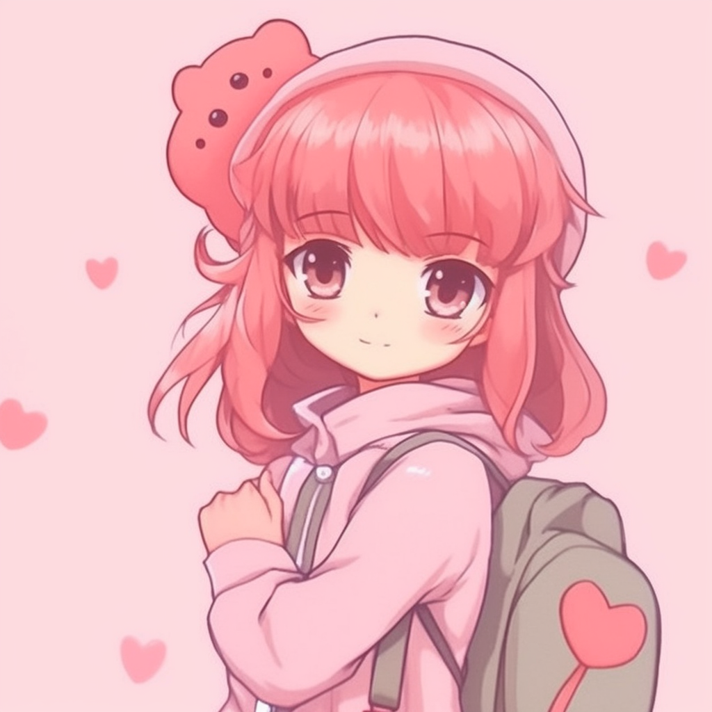 Sweetly smiling anime schoolgirl, warm color palette and gentle shading. sweet pfp for cute school girls pfp for discord.
