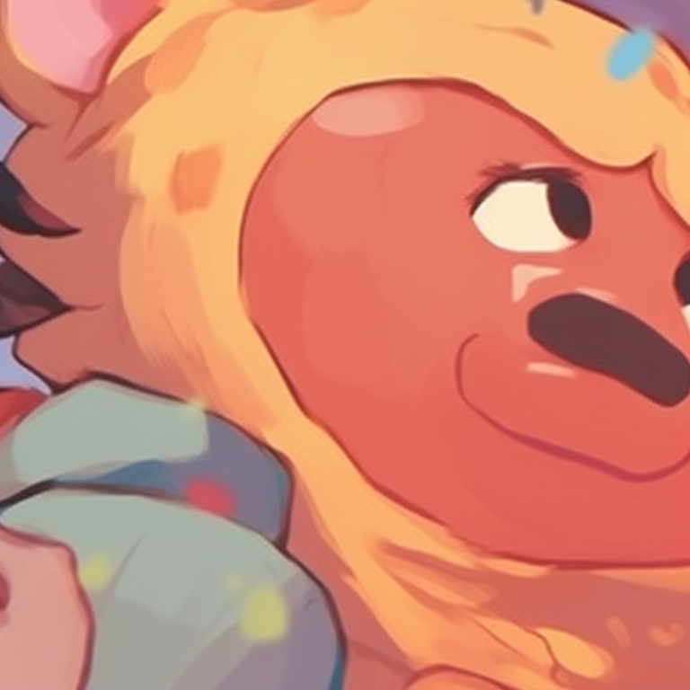 Two anime characters with matching outfits, soft pastel color palette, sharing a joke. pfp ideas for matching with laughter pfp for discord.