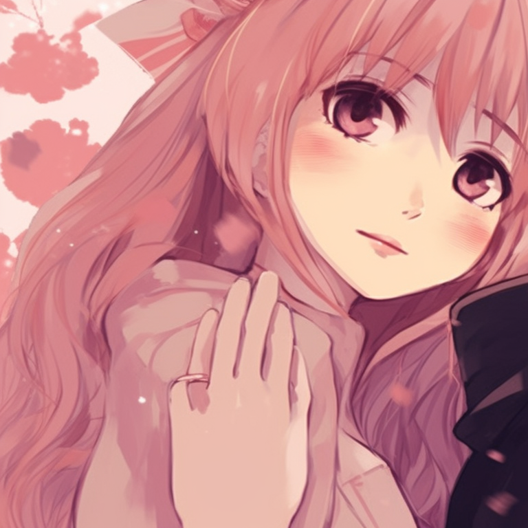 Two characters, silhouettes backlit by sunset, warm and rich colors. endearing matching couple pfp pfp for discord.