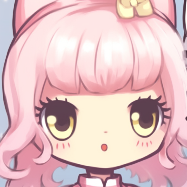 Two characters holding a magical Hello Kitty wand, bright sparkles and clear lines. hello kitty pfp matching styles pfp for discord.