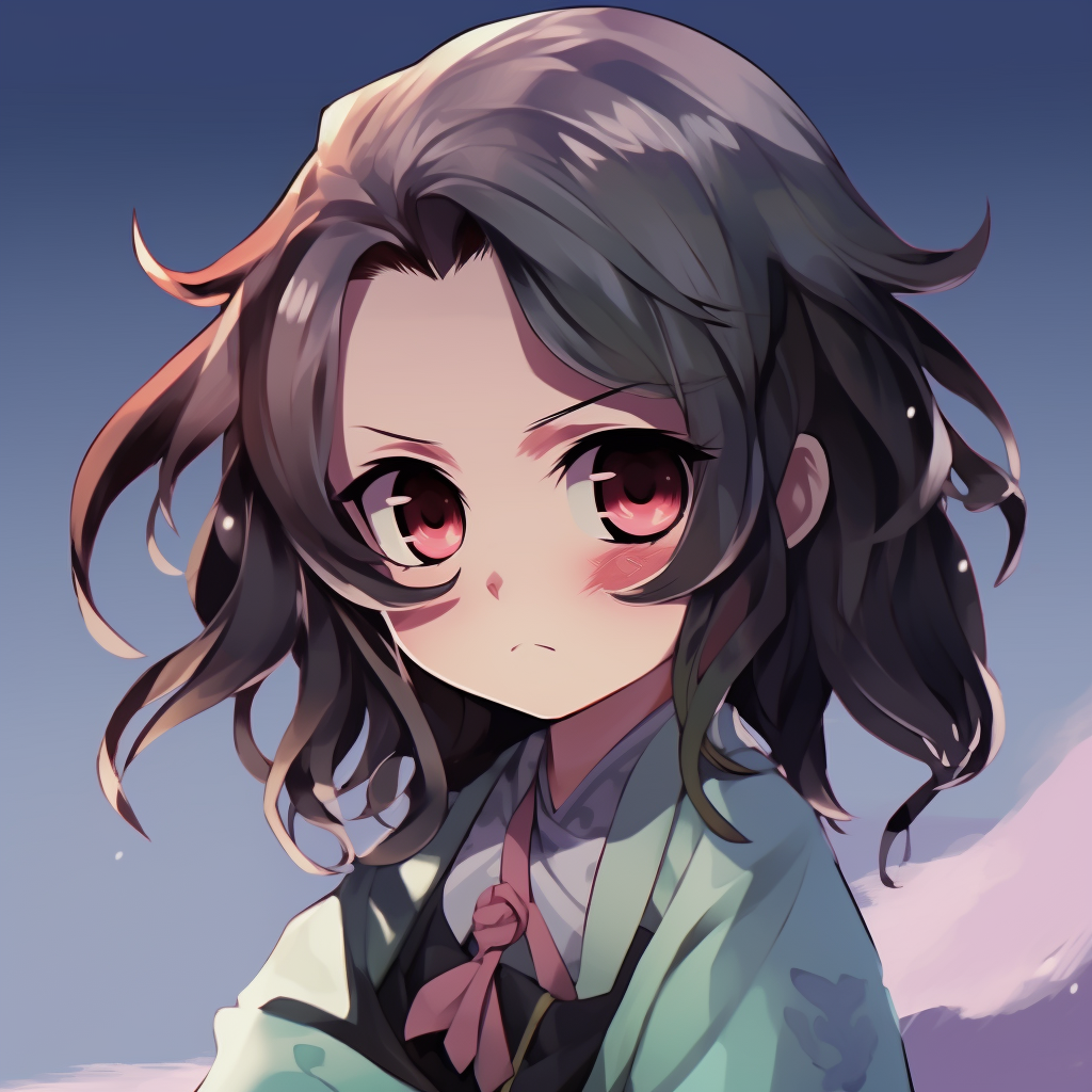 Close-up profile of Tanjiro, showcasing keen detailing and lush color palette. cute anime pfp artworks