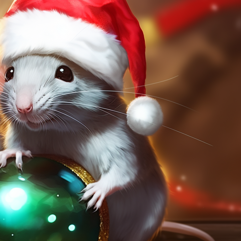 Two rat characters distinctly expressing joy, bright, and festive colors. jolly rat matching christmas pfp pfp for discord.