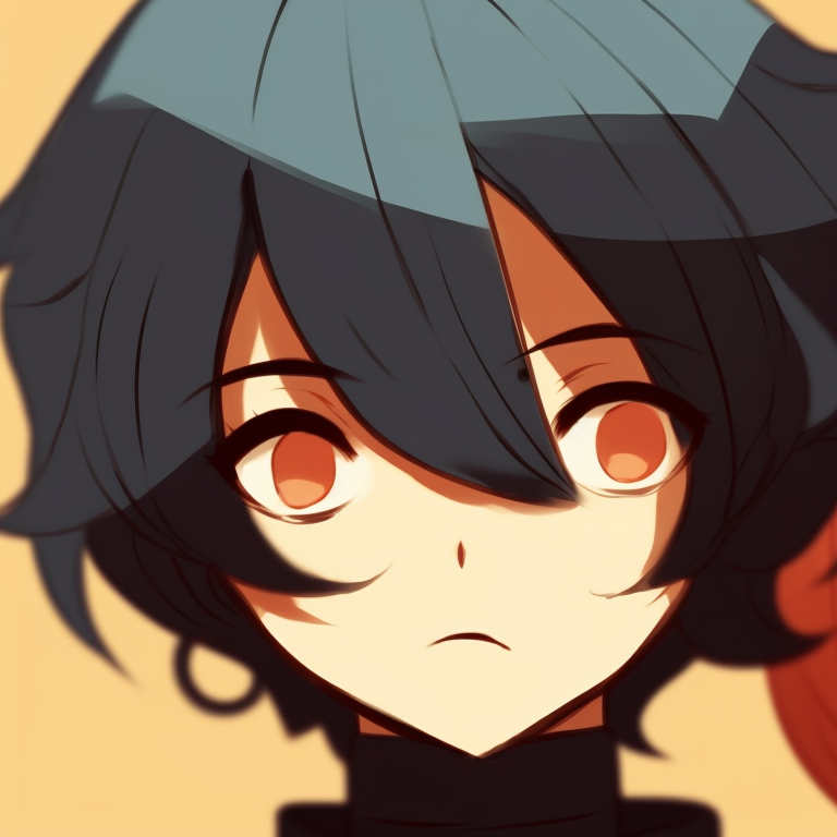 Two memcchi characters, vintage color palette and basic shapes, situated side by side. stylish memcchi matching pfp pfp for discord.