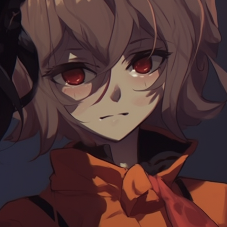 Two characters with ghoulish features, dark tones and haunting expressions. creepy halloween pfp matching pfp for discord.