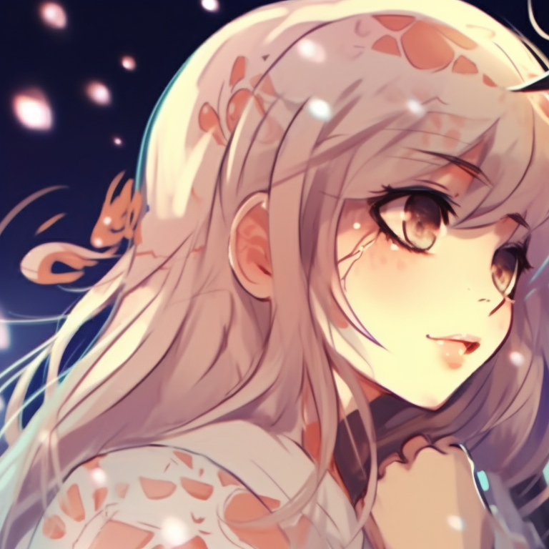 Two characters under a cavalcade of stars, intense gazes matching the starry night. stunning matching pfp for bf and gf pfp for discord.