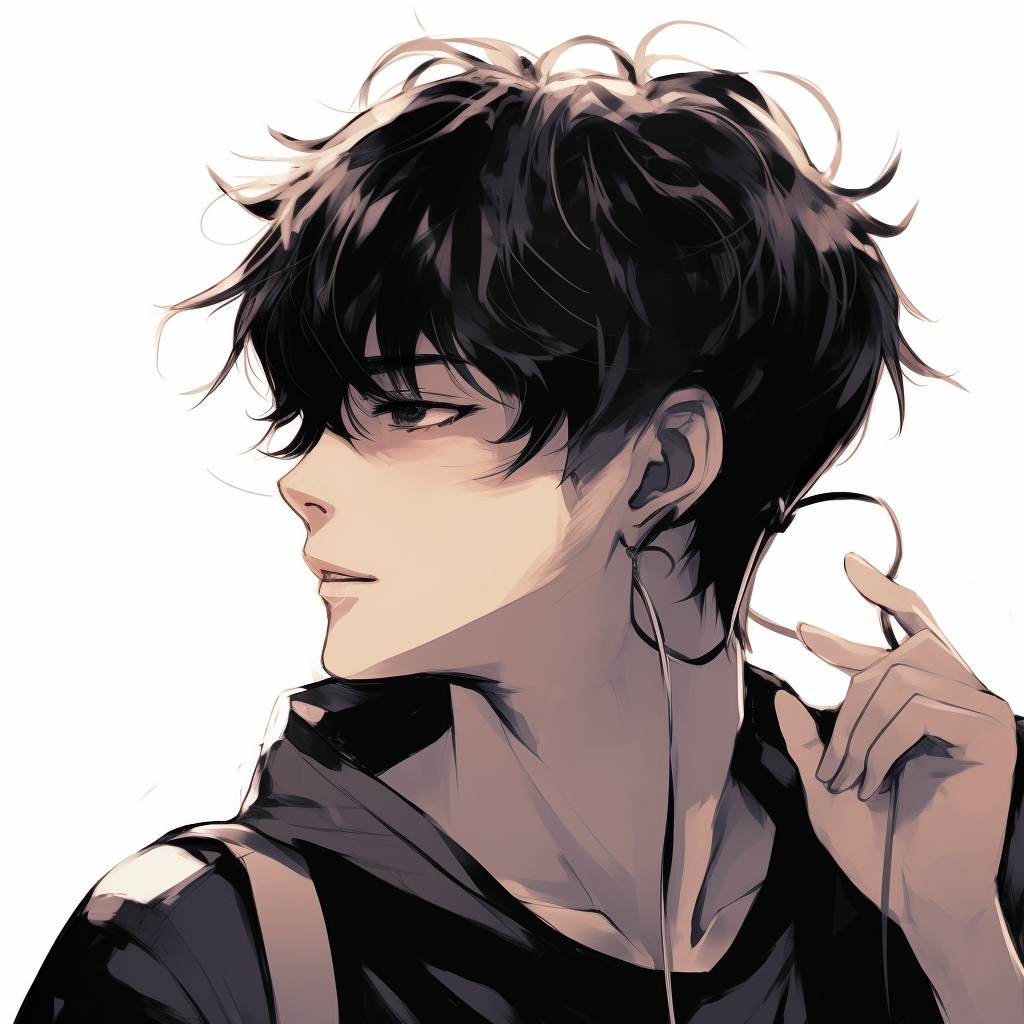 Anime boy with half his face lit, high contrast and fine details. anime boy pfp ideas pfp for discord.