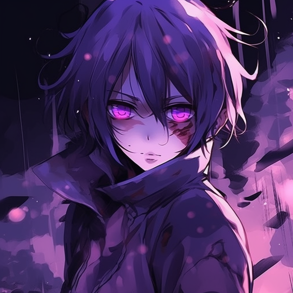 The Sharingan of Sasuke, attention to detail in capturing the unique design of the iconic eye. top-notch purple anime wallpapers