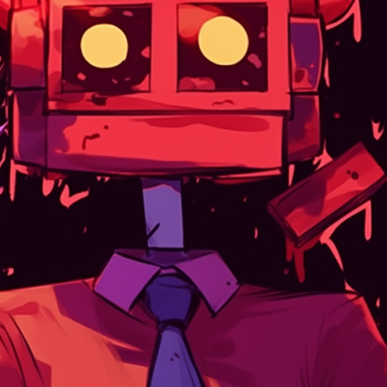 Two FNAF characters grotesquely styled and saturated colors, set against a macabre carnival background. fnaf pfp halloween designs pfp for discord.