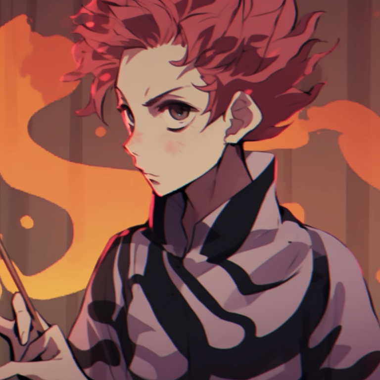 Two characters poised for combat under moonlight, painted in blend of cool and warm tones, blended beautifully. incredible demon slayer matching pfp pack pfp for discord.