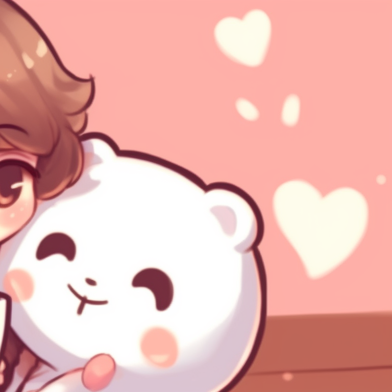 Two characters in deep conversation, neutral tones with focus on facial expressions. cute milk and mocha pfps collection pfp for discord.