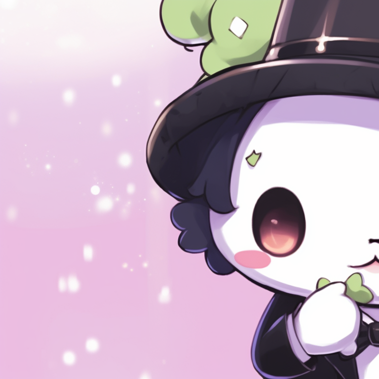 Chococat and Charmmy Kitty in matching bandanas, neutral colors with hints of bright colors. sanrio captivating matching pfp pfp for discord.