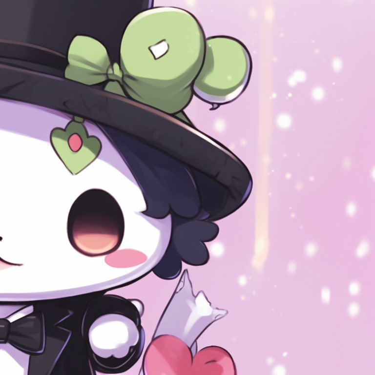 Chococat and Charmmy Kitty in matching bandanas, neutral colors with hints of bright colors. sanrio captivating matching pfp pfp for discord.