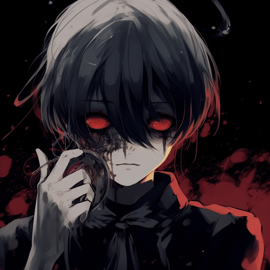 Tanjiro from Demon Slayer, dynamic expression with fiery tones. edgy anime pfp memes