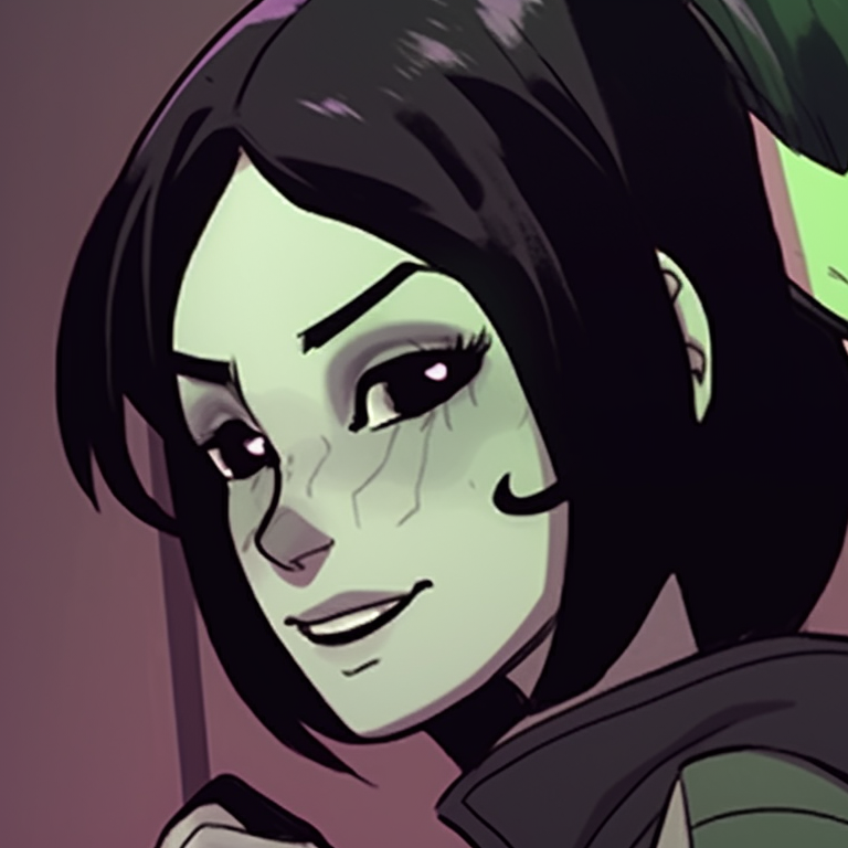 A spooky Halloween backdrop featuring Beastboy and Raven, emphasizing a darker anime art style. beastboy and raven pfp halloween cosplay pfp for discord.