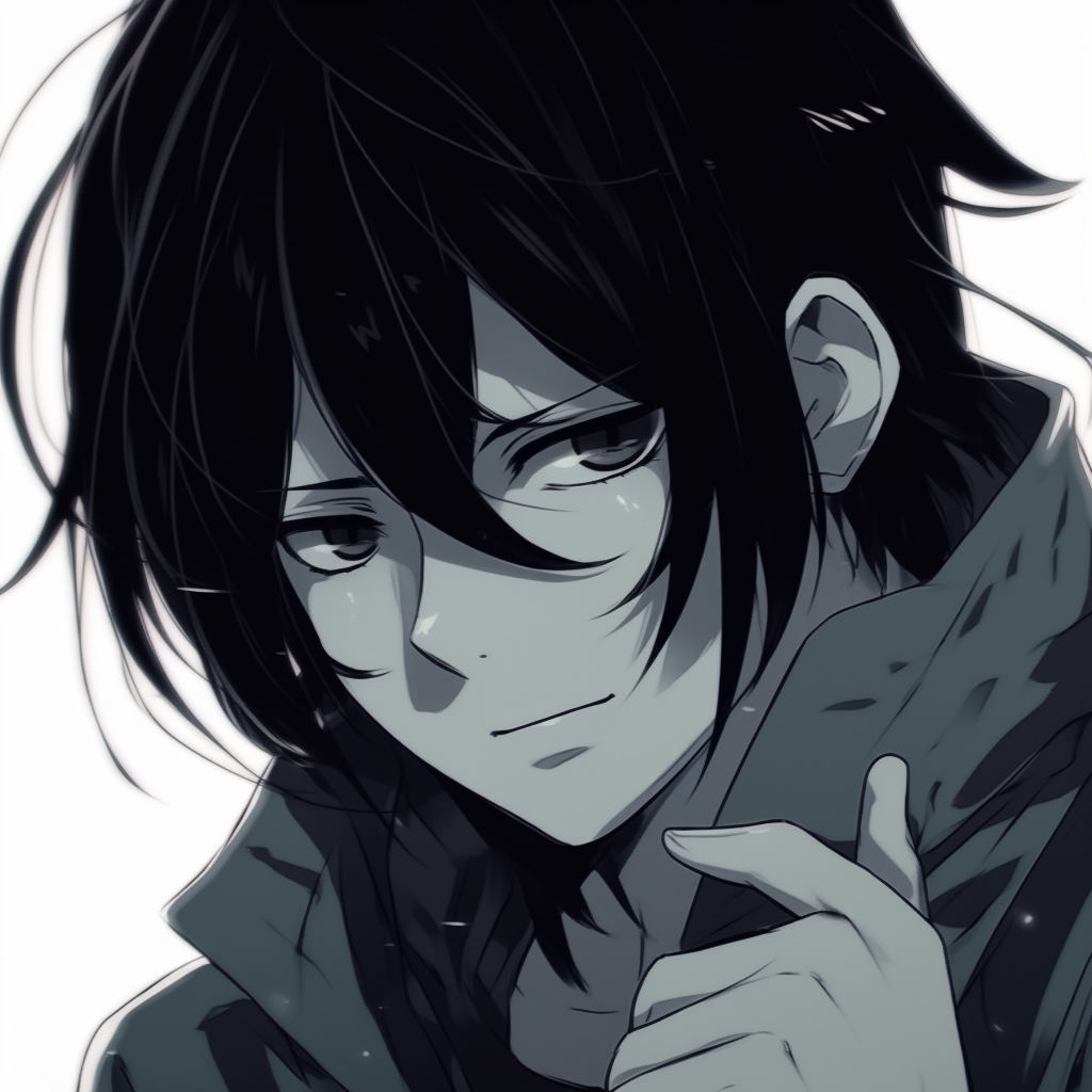 Detailed depiction of Itachi Uchiha, intense look, and inky blacks. manga anime pfp styles pfp for discord.