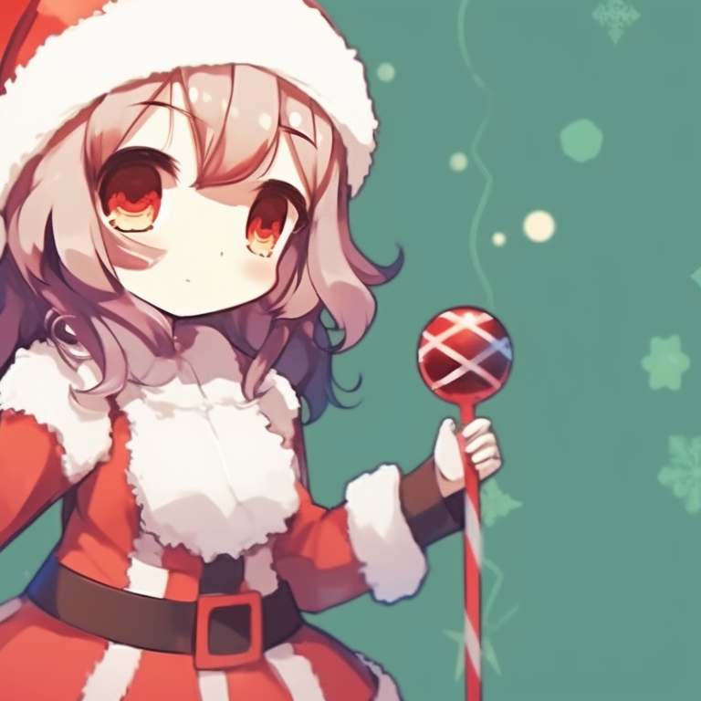 Close-up of two characters, surrounded by snowflakes, cool colors and glossy highlights. matching christmas meme pfp designs pfp for discord.