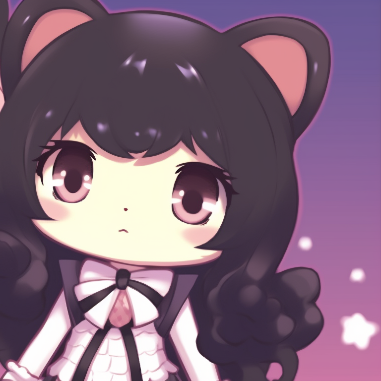 Melody and Kuromi under confetti shower, vibrant colors and fun poses. melody and kuromi matching pfp halloween theme ideas pfp for discord.