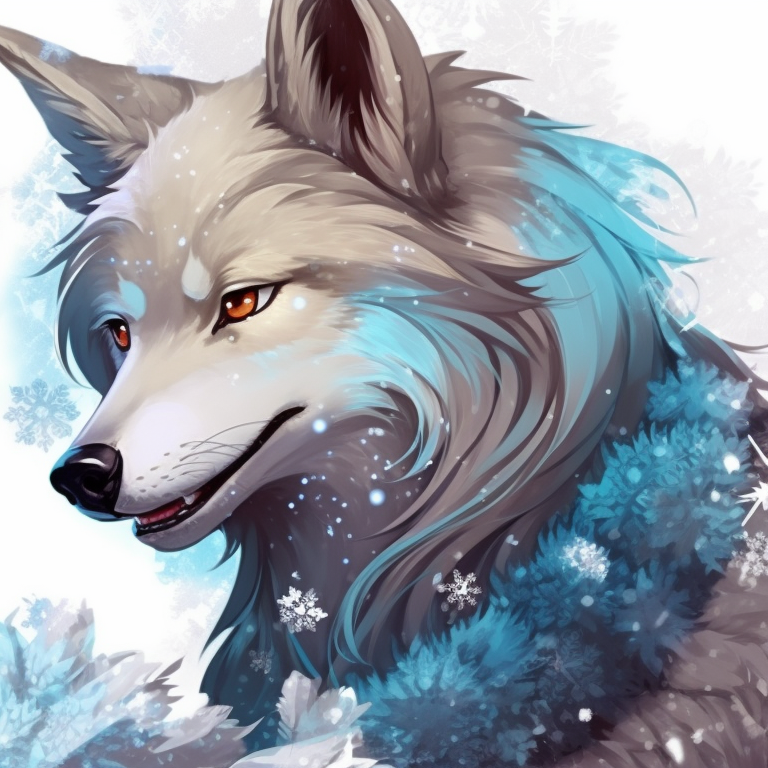 Two wolf characters, festive red and green colors, howling against a Christmas-themed backdrop. holiday matching christmas wolf pfp pfp for discord.