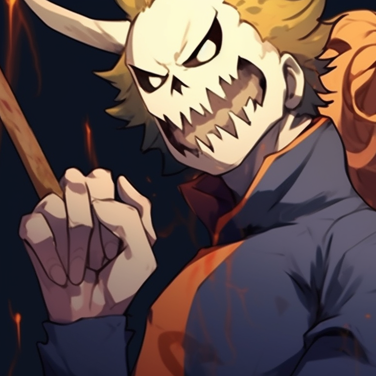All Might and Endeavor in ghostly themed outfits, contrasting background. mha matching pfp halloween theme group suggestions pfp for discord.