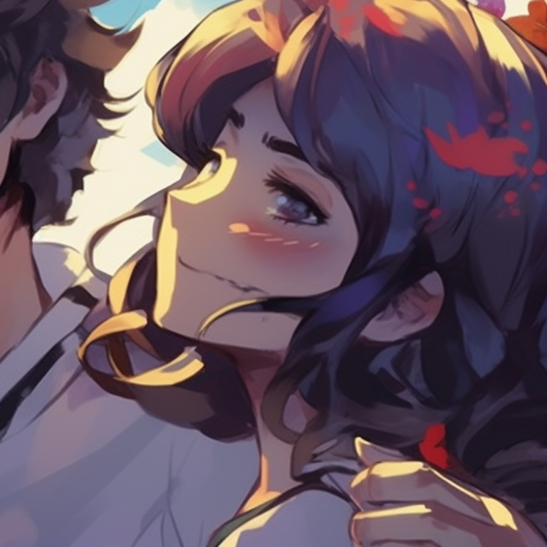 Two characters in a sunny meadow, absorbing the tranquility of the surrounding. diverse nature pfp discord collection pfp for discord.