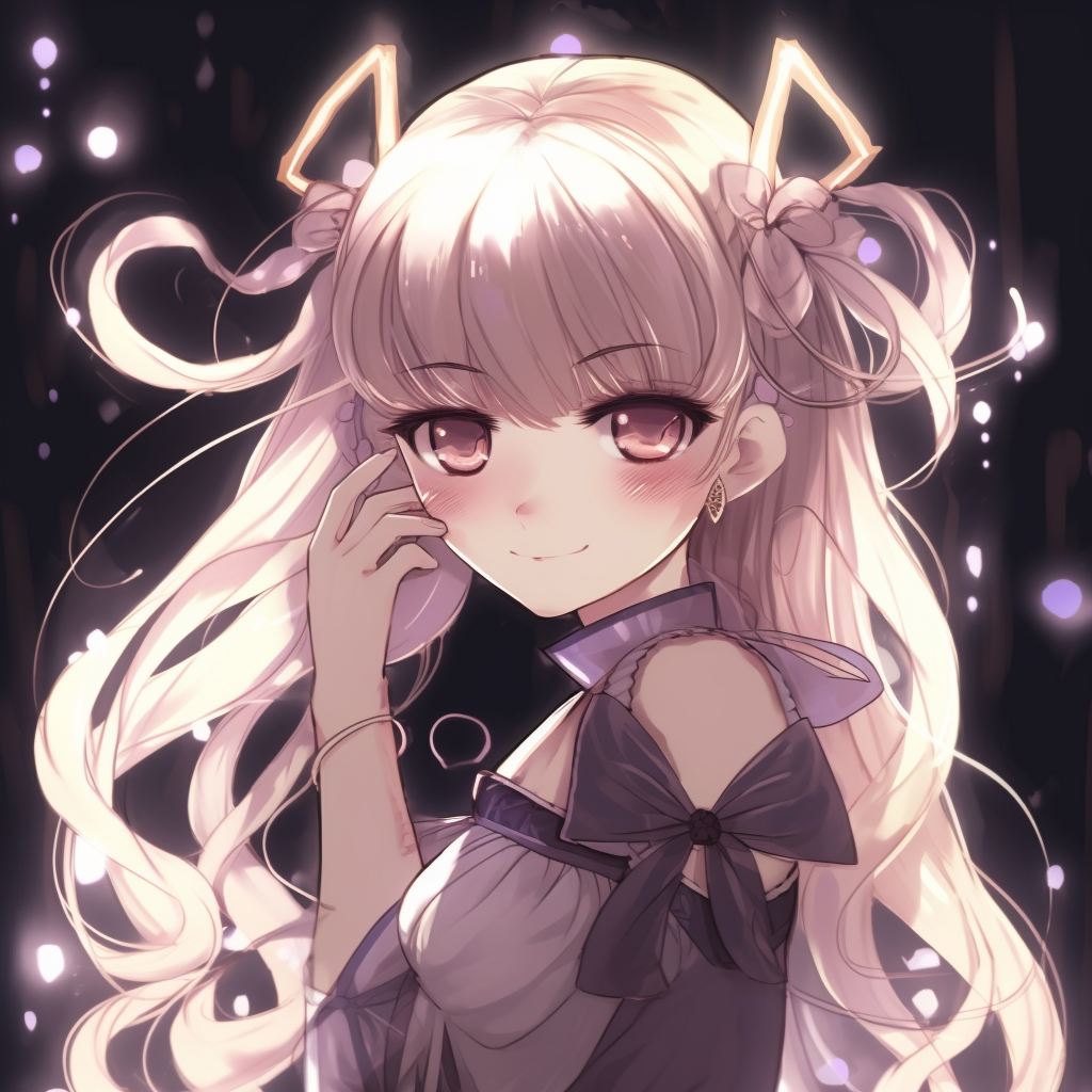 Serena gazing into the distance, the starry backdrop emphasizing the celestial theme of the anime. y2k anime female characters