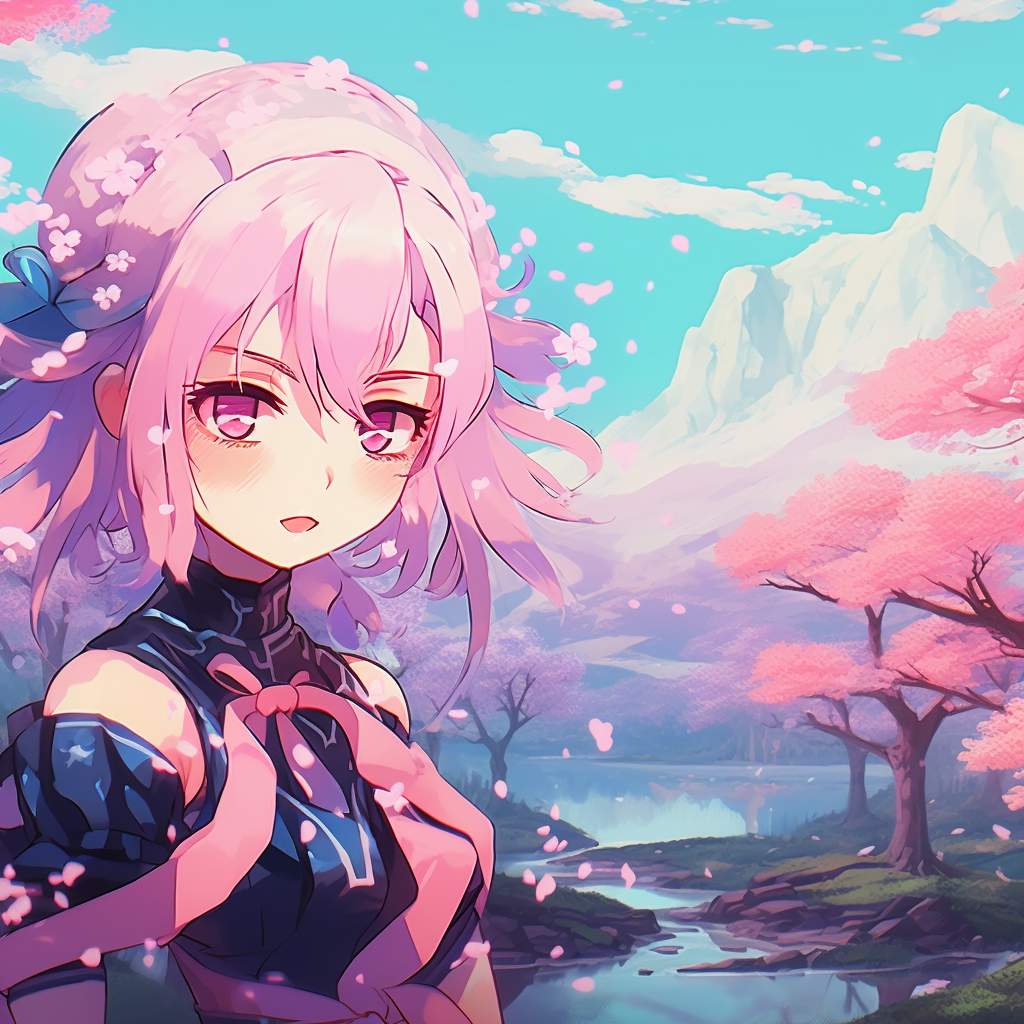 Evening scenery featuring Sakura, magic-infused aesthetic and dusk tones. unique anime aesthetic pfp selections