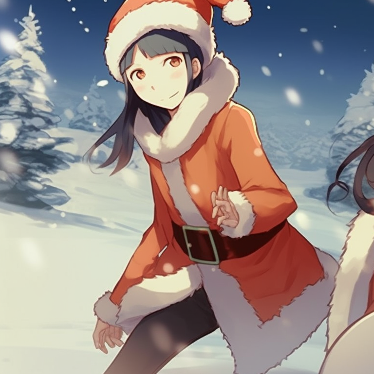 Rock Lee and Gaara, caught in an intense stare, surrounded by Christmas decorations. notable matching christmas pfp from naruto anime pfp for discord.