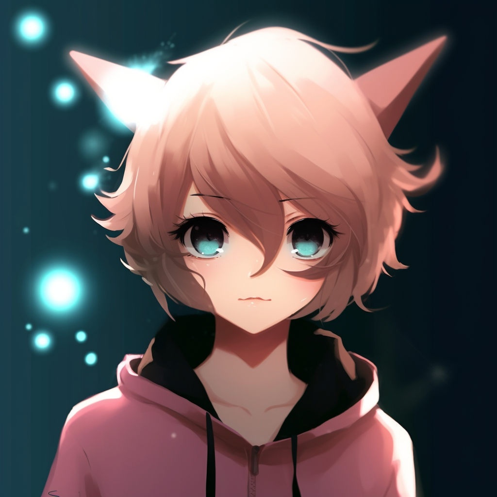 Anime girl holding her pet cat, highlighting gentle colors and intricate character details. adorable cool animated pfp