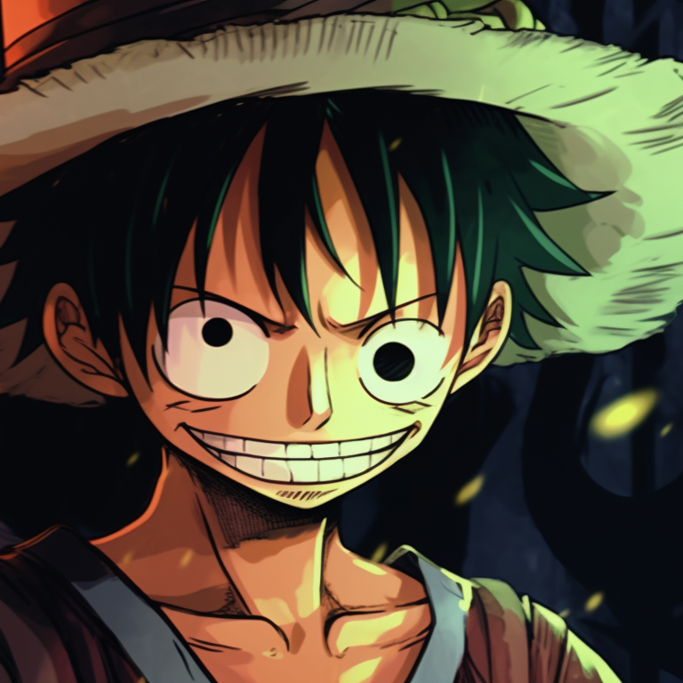 Luffy and Zoro with pumpkins, saturated colors and playfully scary facial expressions vibrant luffy and zoro halloween theme pfp pfp for discord.