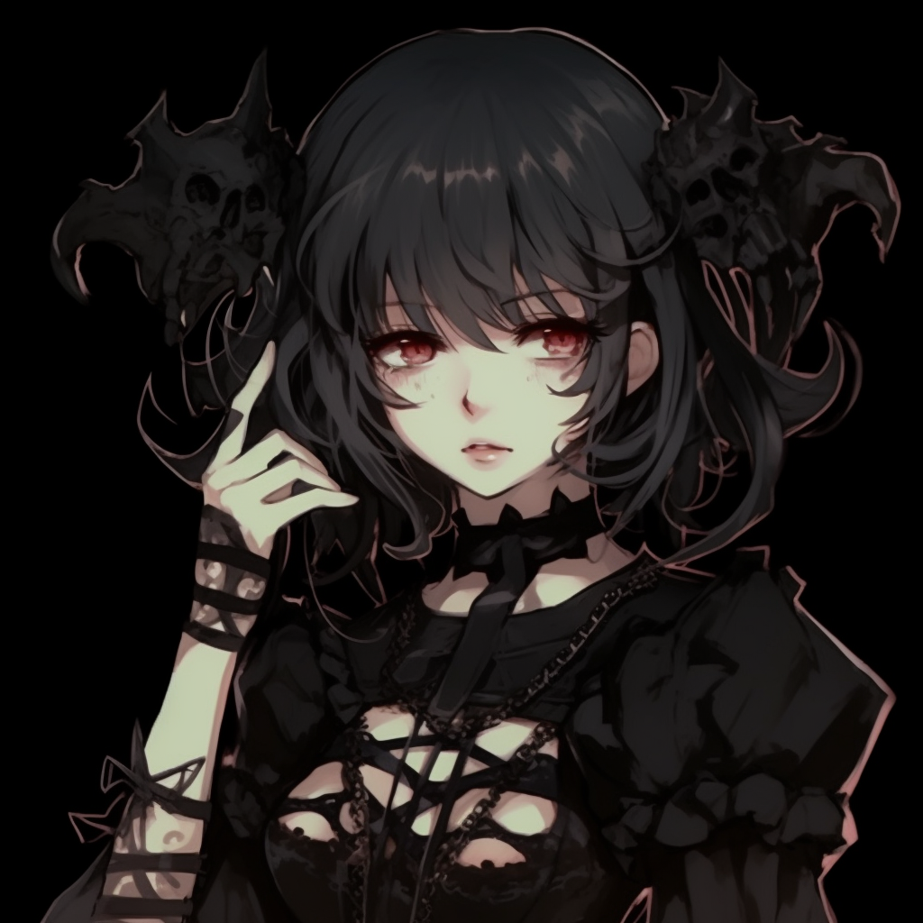 Anime character with an emo mood, with shrouded shadows and matte colors. emo anime pfp artistic styles