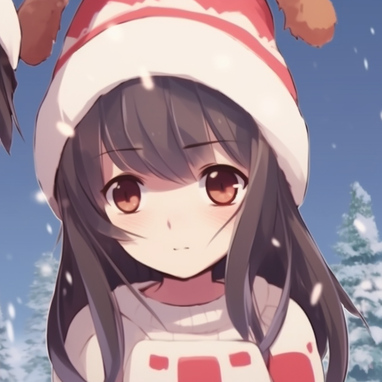 Two gingerbread characters in a candy land, sweet and homey aura exuded in warm tones and multitude of details. matching cute christmas pfp for festive couples pfp for discord.