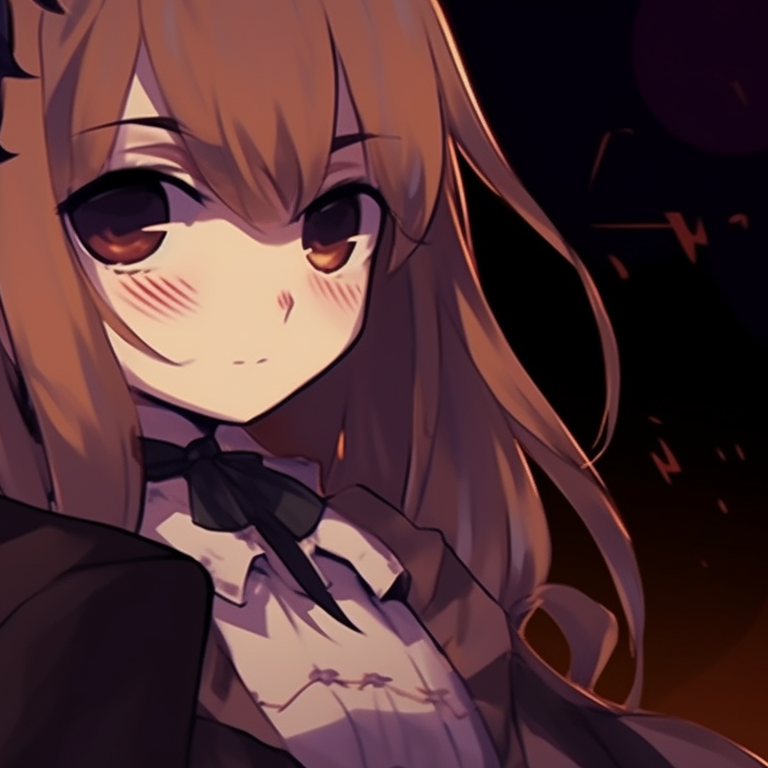 Two characters with distinct shadow effects, set against a Halloween backdrop. halloween theme pfp characters from a silent voice pfp for discord.