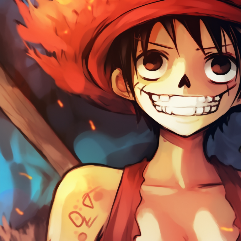 Luffy and Nami with pumpkins on their heads, showcasing striking orange and dark shades. one piece halloween matching pfp pfp for discord.