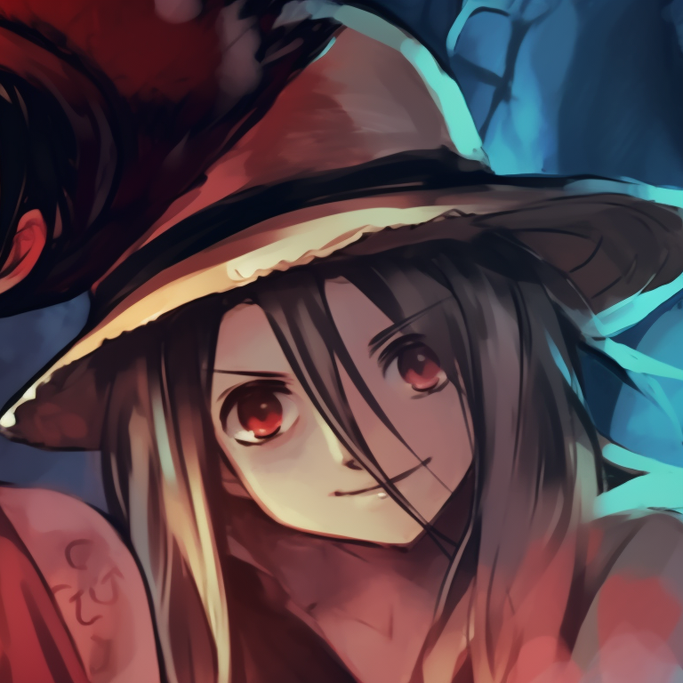Luffy and Nami with pumpkins on their heads, showcasing striking orange and dark shades. one piece halloween matching pfp pfp for discord.
