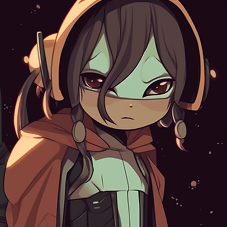 Two Star wars characters in humorous Halloween outfits, exaggerated features and comedic expressions. star wars matching pfp halloween themed characters pfp for discord.