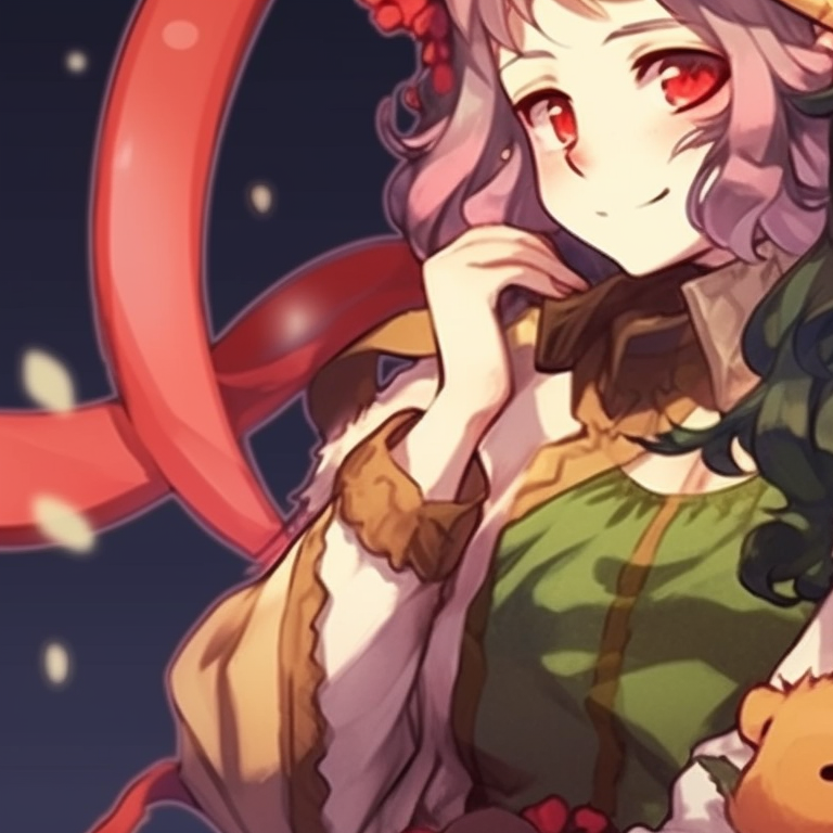 Two characters in candlelight, wearing Christmas inspired Demon Slayer outfits, fine embroidery on attire. matching christmas demon slayer pfp outfits pfp for discord.