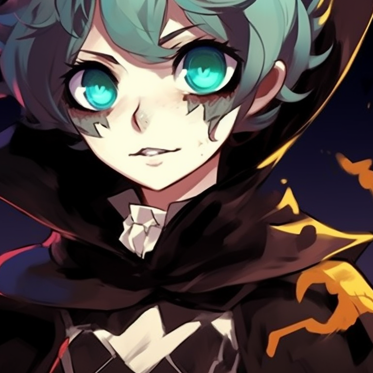 Two characters dressed as ghouls, vibrant colors and exaggerated expressions. matching halloween pfp options pfp for discord.