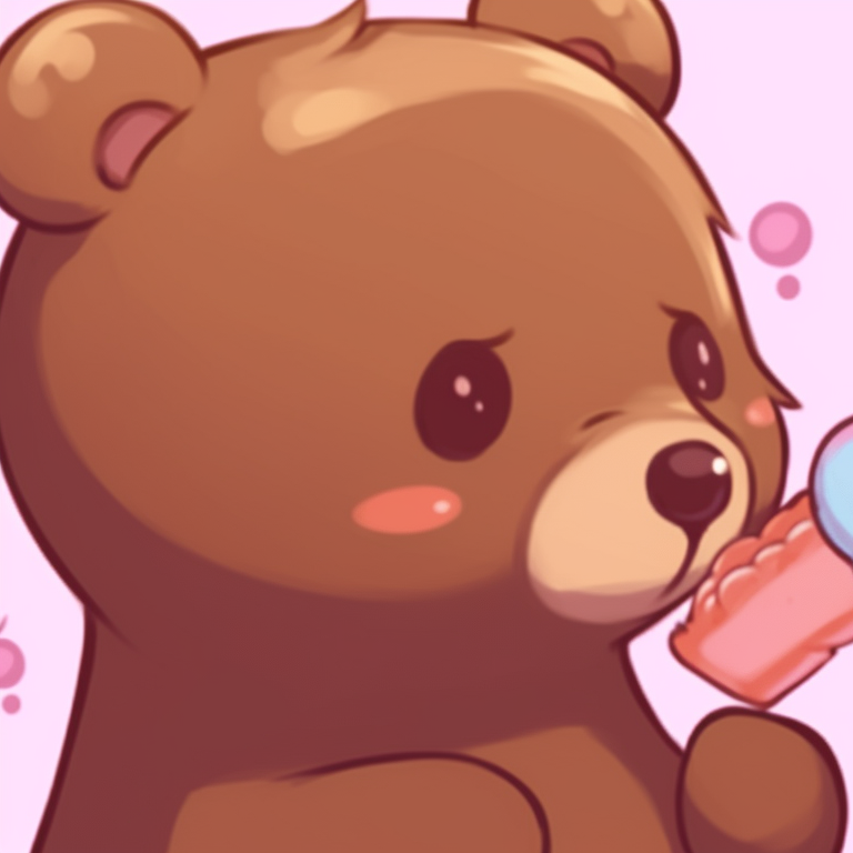 Two bear characters sleeping comfortably, calm colors with a cozy aura. new milk and mocha pfp selections pfp for discord.