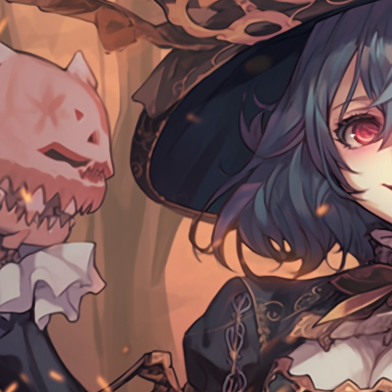 Two strongly contrasting characters; one angelic, one devilish, intense expressions and stark color differences. project sekai halloween themed profile pictures pfp for discord.