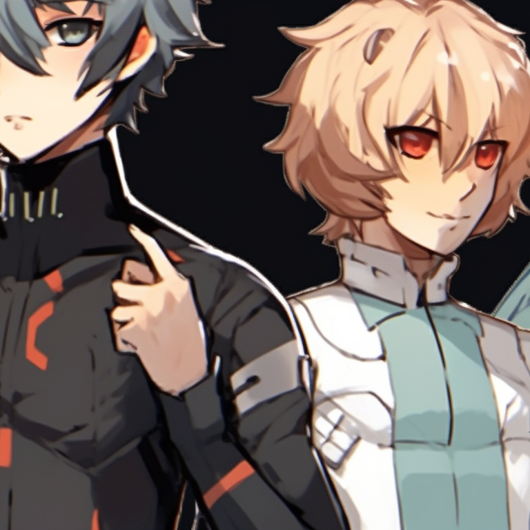 Three schoolmates in uniform, high school backdrop, soft hues and light-hearted expressions. anime inspired trio pfp matching pfp for discord.